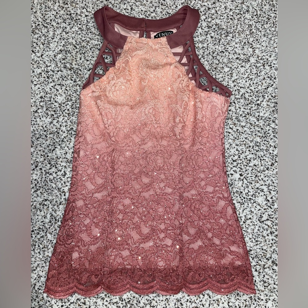 Venus Glitter Ombré Lace Top